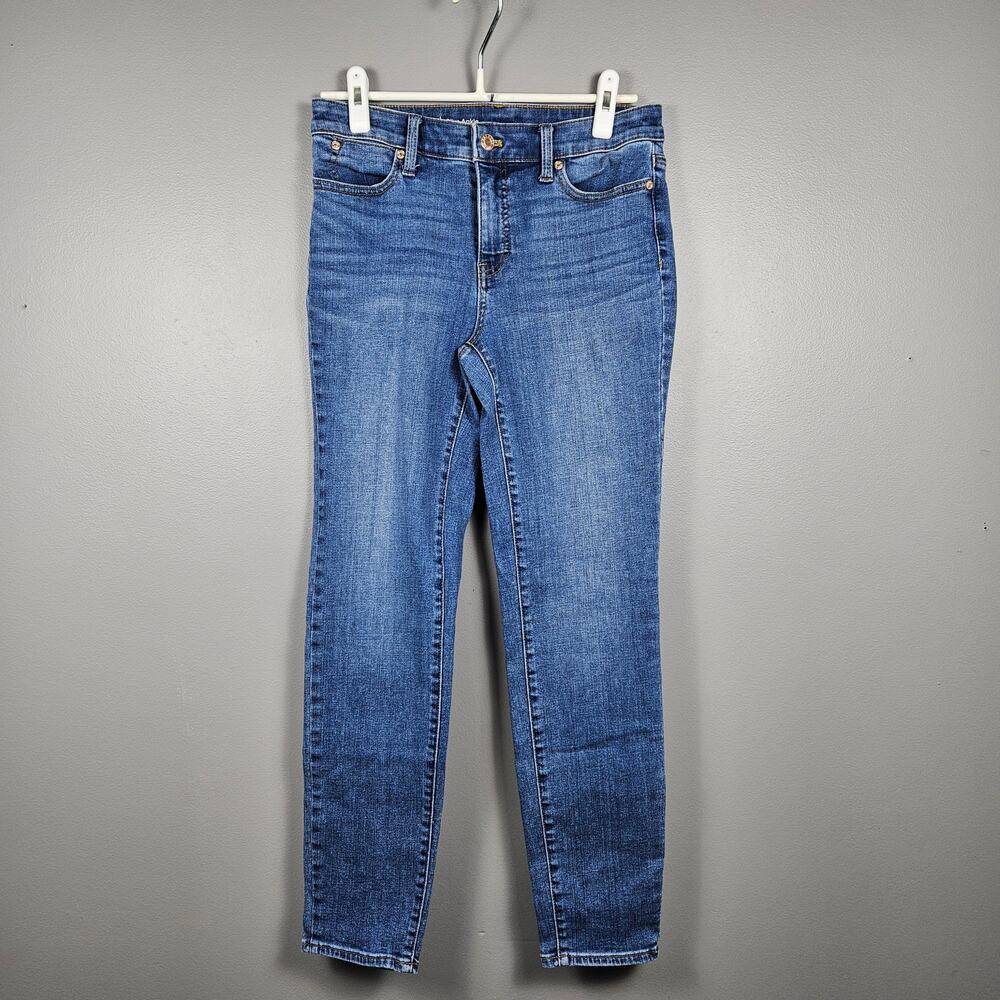 Talbots Flawless Slim Ankle Jeans Womens Size 4 Stretch Denim Blue Mid Rise‎